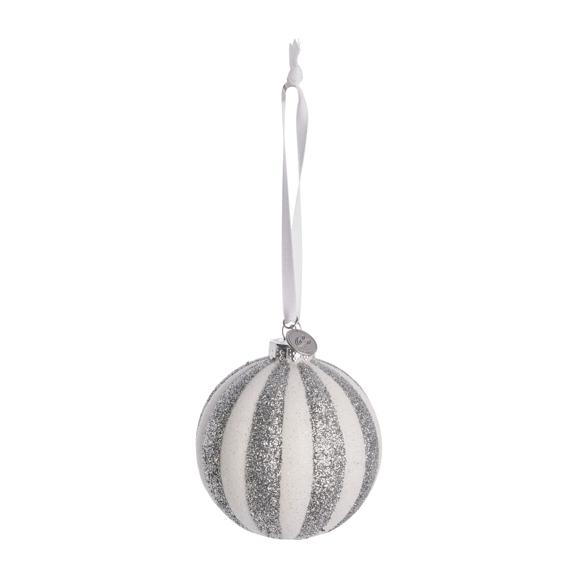 Selvie オーナメント Ø8 cm, white-silver Lene Bjerre