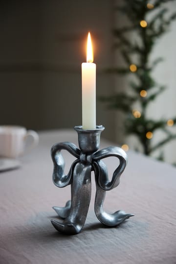 Serafina リボン キャンドルホルダー 19.7 cm - Antique silver - Lene Bjerre