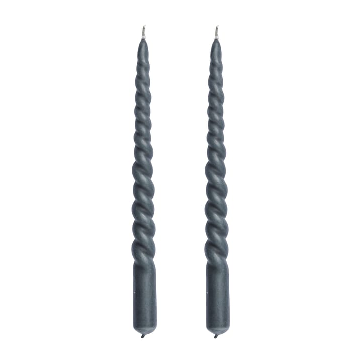 Twisted ツイストキャンドル 25 cm 2本 - Dark grey - Lene Bjerre