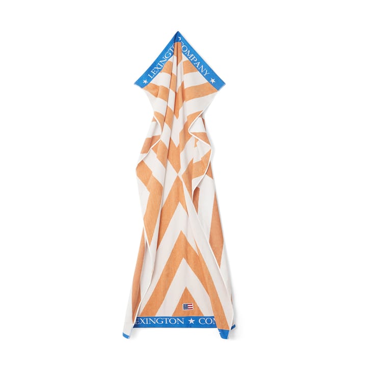 グラフィックコットンヴェロア ビーチタオル 100x180 cm, Beige-white-blue Lexington | レキ��シントン