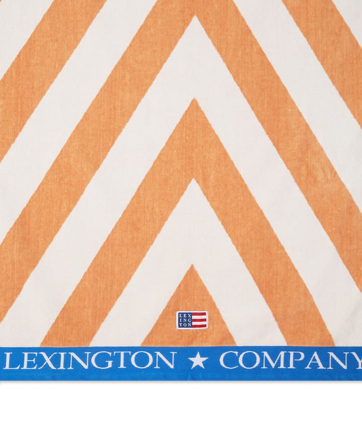 グラフィックコットンヴェロア ビーチタオル 100x180 cm - Beige-white-blue - Lexington | レキシントン
