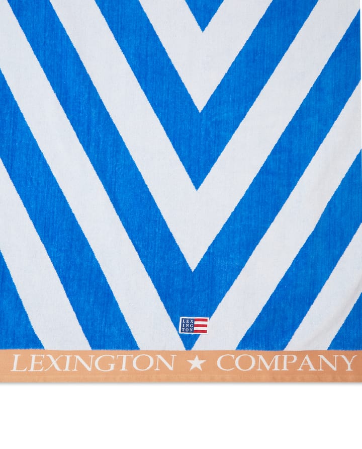 グラフィックコットンヴェロア ビーチタオル 100x180 cm - Blue-white-beige - Lexington | レキシントン