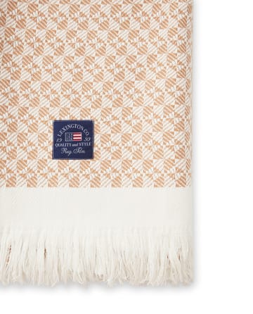 ストライプ ストラクチャー リサイクルコットンスロー 130x170 cm - Beige-white - Lexington | レキシントン