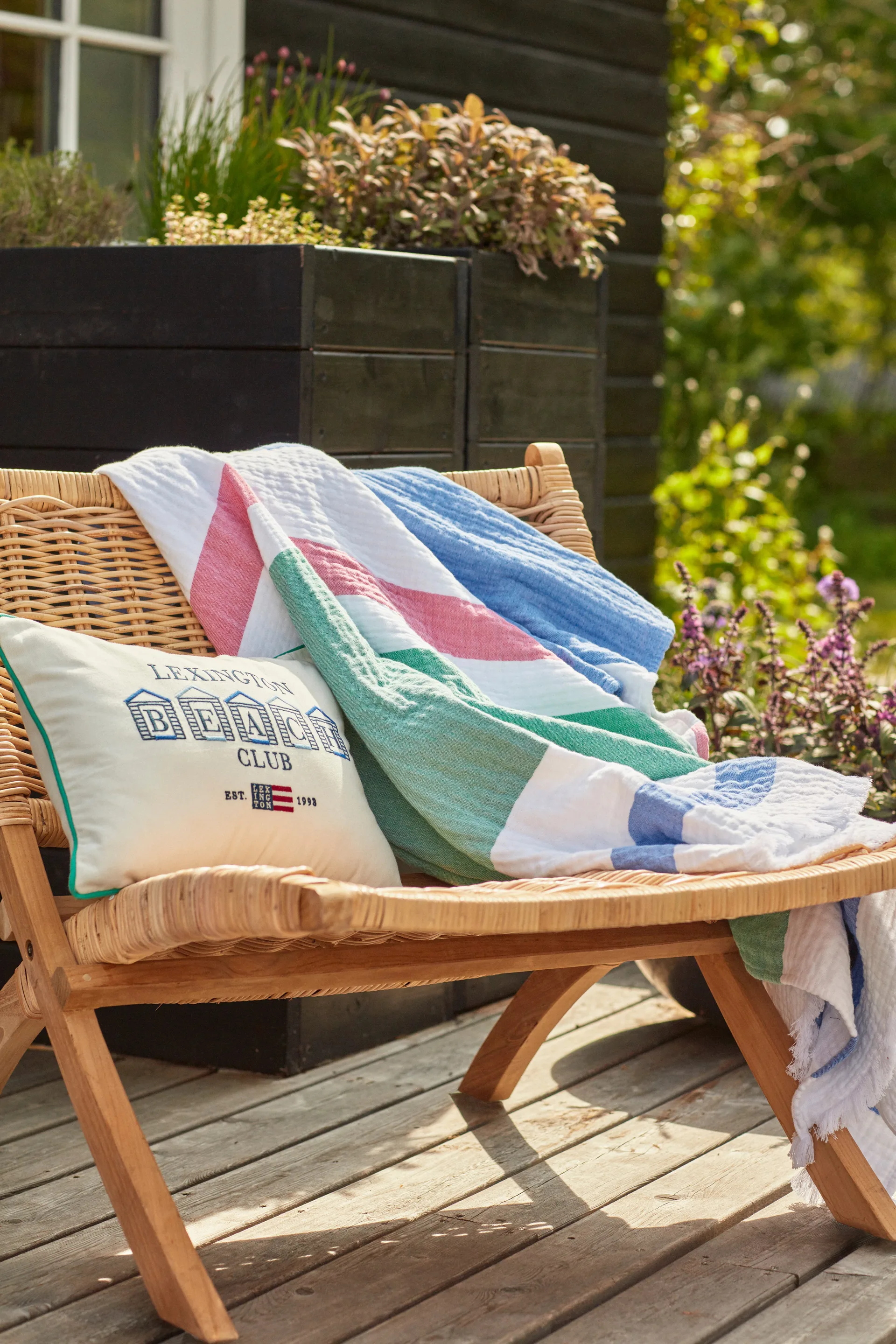 ストライプ コットンワッフルスロー 130x170 cm, Multi Lexington | レキシントン