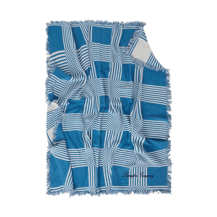チェック リサイクルコットン ピクニック�ブランケット 150x150 cm, Blue Lexington | レキシントン