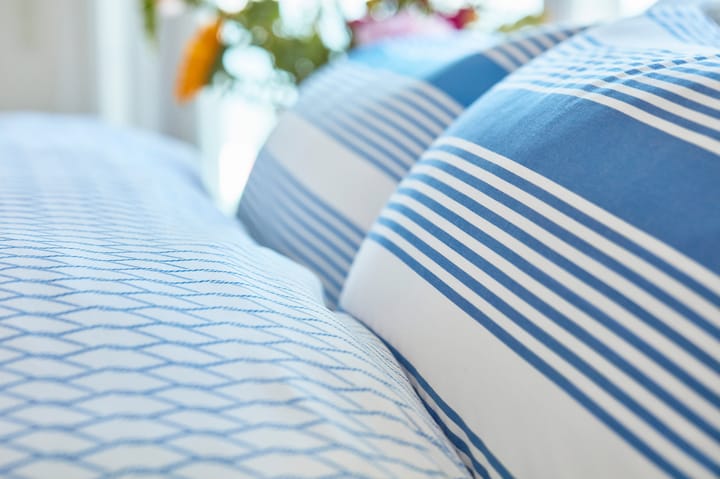 ストライプ コットンサテン ベッドセット 150x210 cm, Blue-white Lexington | レキシントン