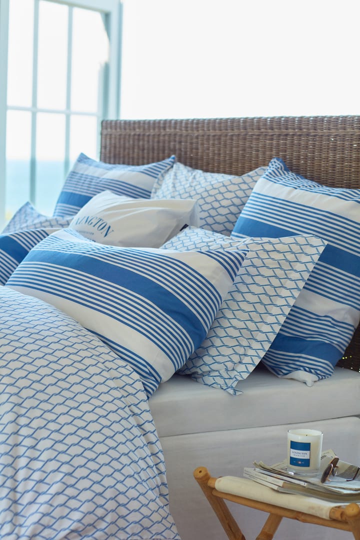 ストライプ コットンサテン ベッドセット 150x210 cm, Blue-white Lexington | レキシントン