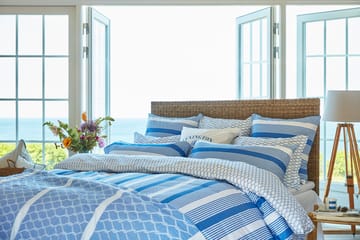 ストライプ コットンサテン ベッドセット 150x210 cm - Blue-white - Lexington | レキシントン