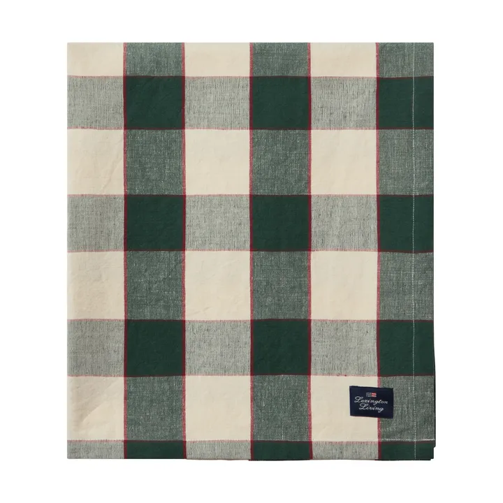 チェック コットン リネン テーブルクロス 150x250 cm - Green-light beige-red - Lexington | レキシントン