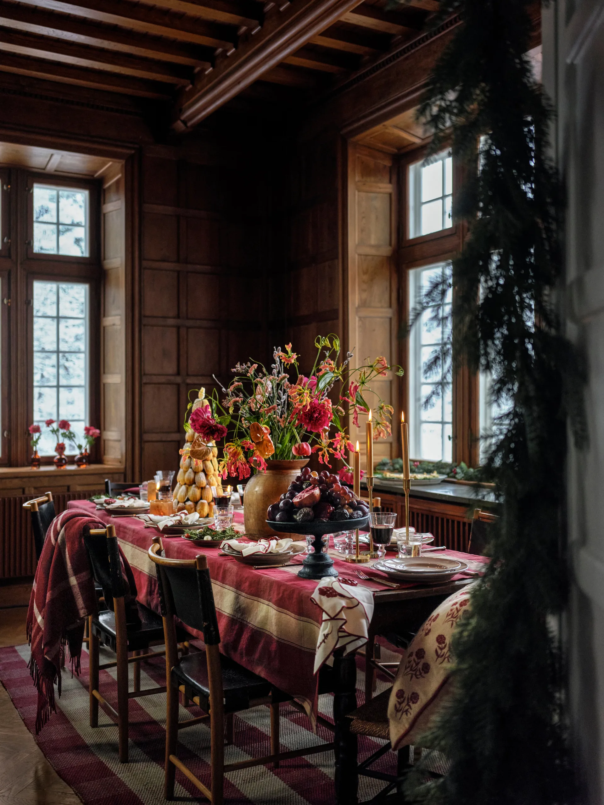 チェック リネンコットン テーブルクロス 150x250 cm, Red-beige Lexington | レキシントン