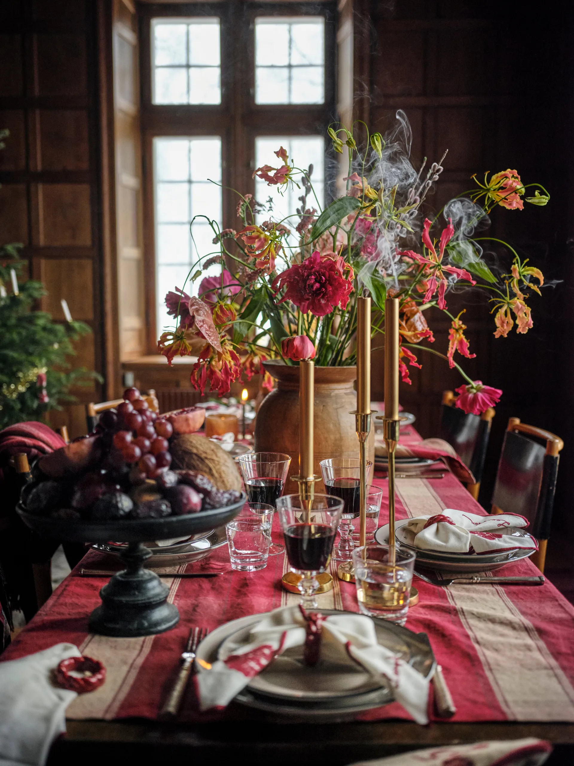 チェック リネンコットン テーブルクロス 150x250 cm, Red-beige Lexington | レキシントン