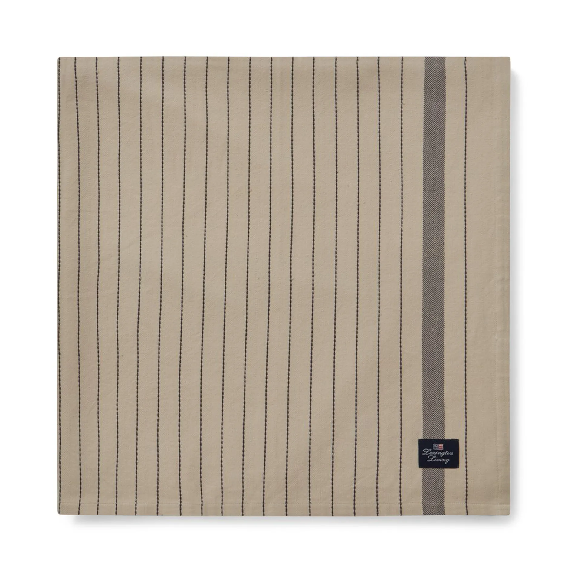 ストライプ オーガニックコットン テーブルクロス 150x350 cm, Beige-dark grey Lexington | レキシントン