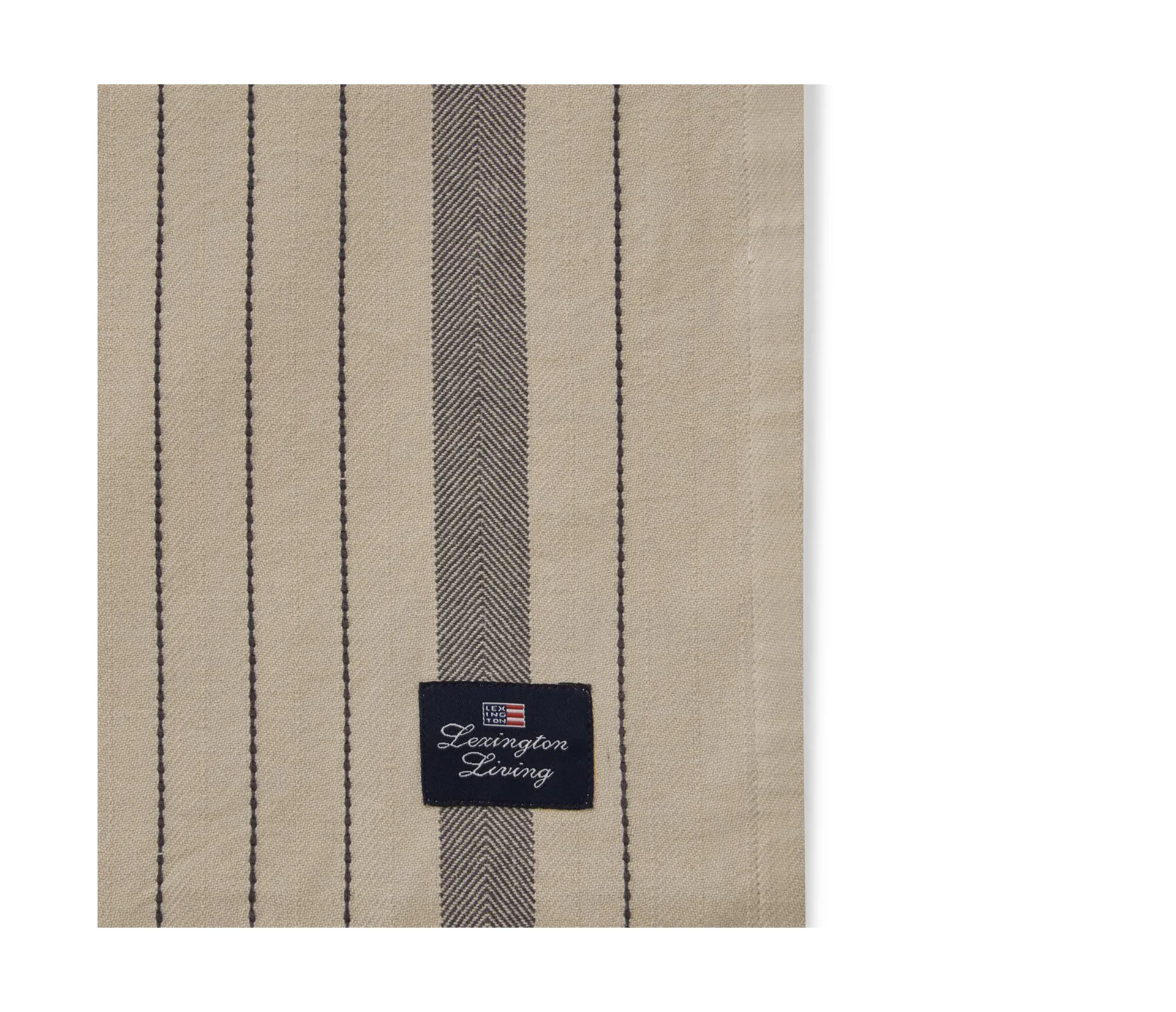 ストライプ オーガニックコットン テーブルクロス 150x350 cm, Beige-dark grey Lexington | レキシントン