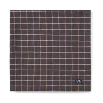 チェック コットン リネン テーブルクロス 150x350 cm - Dark grey-beige - Lexington | レキシントン