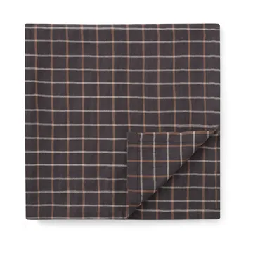 チェック コットン リネン テーブルクロス 150x350 cm - Dark grey-beige - Lexington | レキシントン
