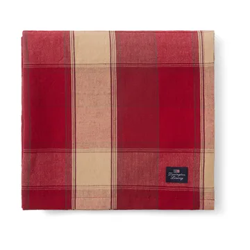 チェック リネンコットン テーブルクロス 150x350 cm - Red-beige - Lexington | レキシントン