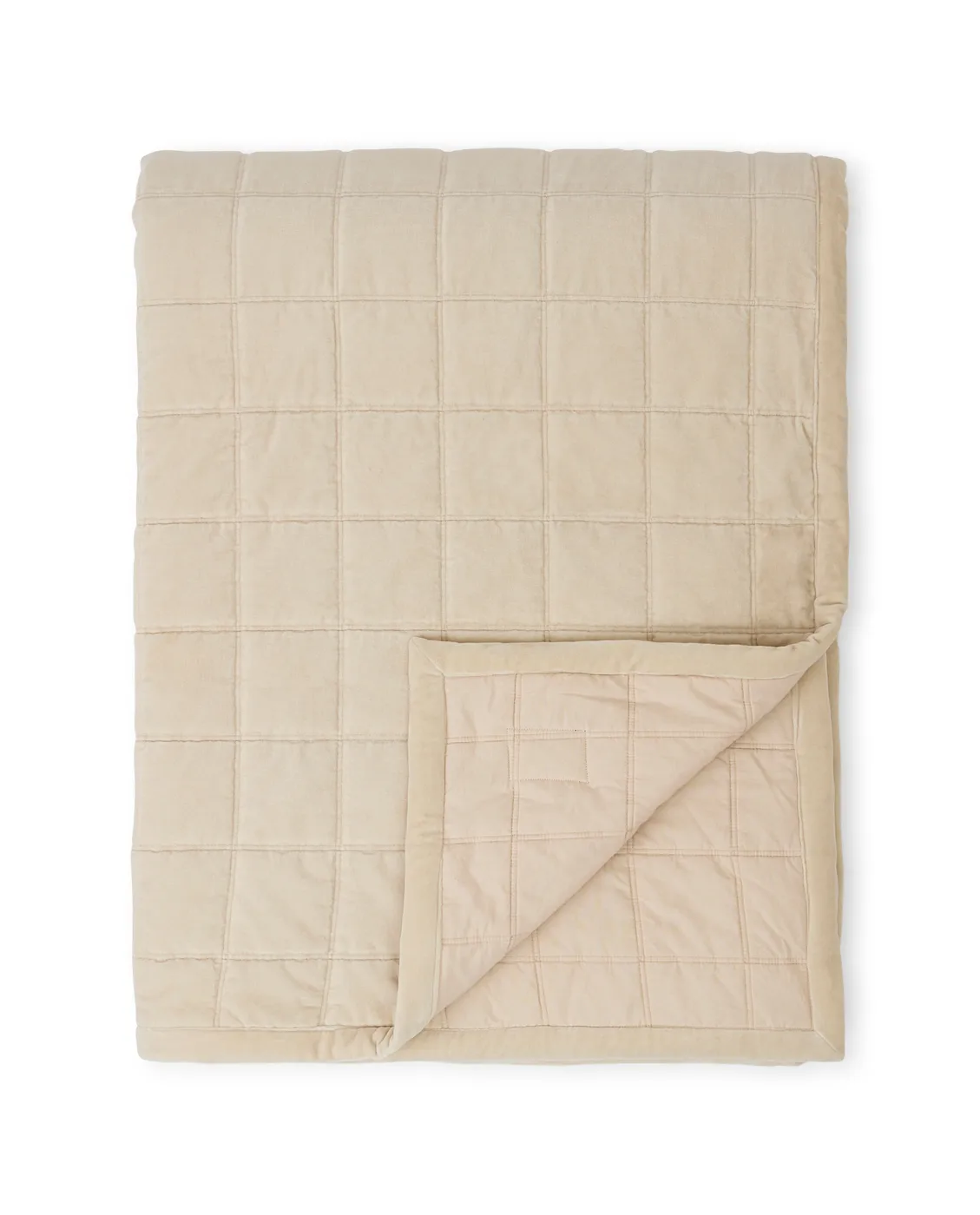 コットンベルベット キルトベッドスプレッド 160x240 cm, Light beige Lexington | レキシントン