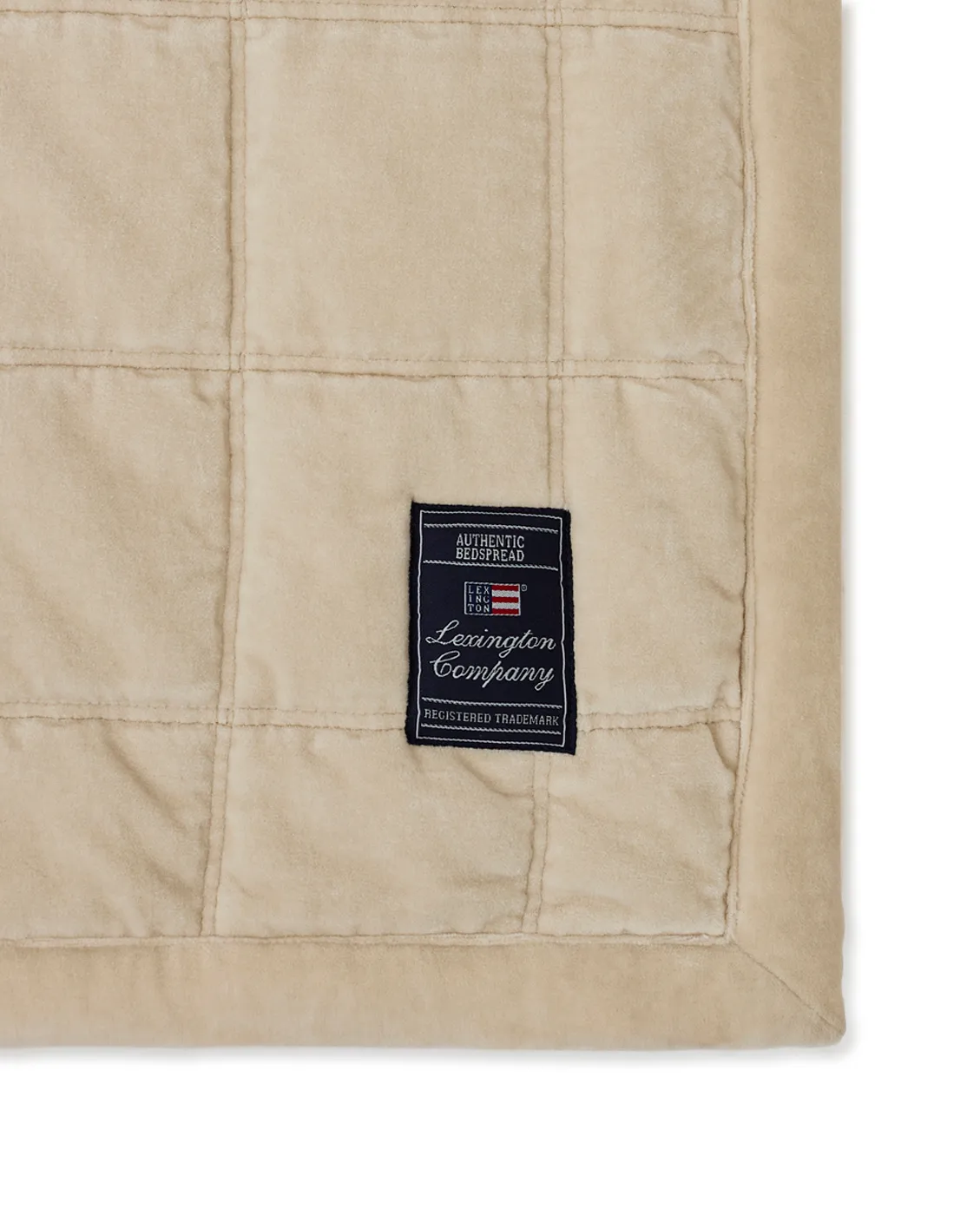 コットンベルベット キルトベッドスプレッド 160x240 cm, Light beige Lexington | レキシントン