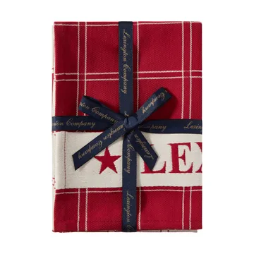 ジャカード織り コットン キッチンタオル 2パック - Red-white, 50x70 cm - Lexington | レキシントン