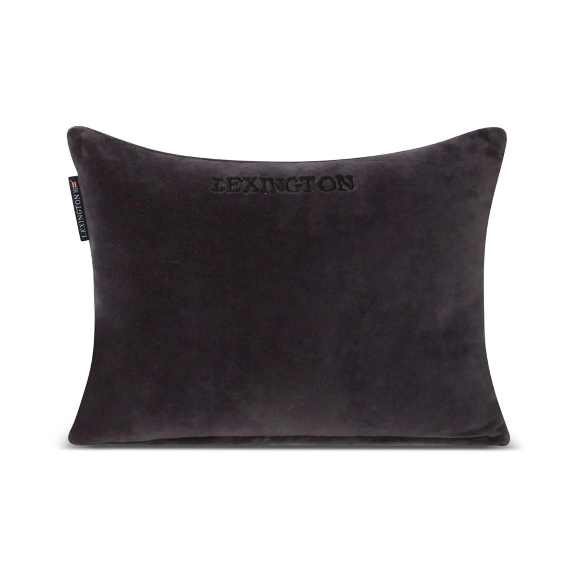 ストライプ オーガニックコットン ベルベット クッション 30x40 cm, Dark grey-light beige Lexington | レキシントン