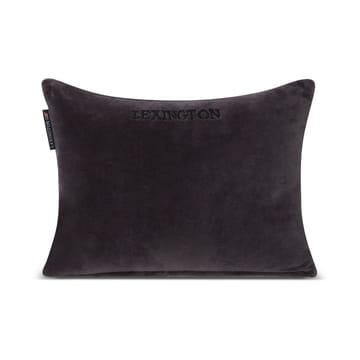 ストライプ オーガニックコットン ベルベット クッション 30x40 cm - Dark grey-light beige - Lexington | レキシントン