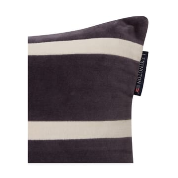 ストライプ オーガニックコットン ベルベット クッション 30x40 cm - Dark grey-light beige - Lexington | レキシントン