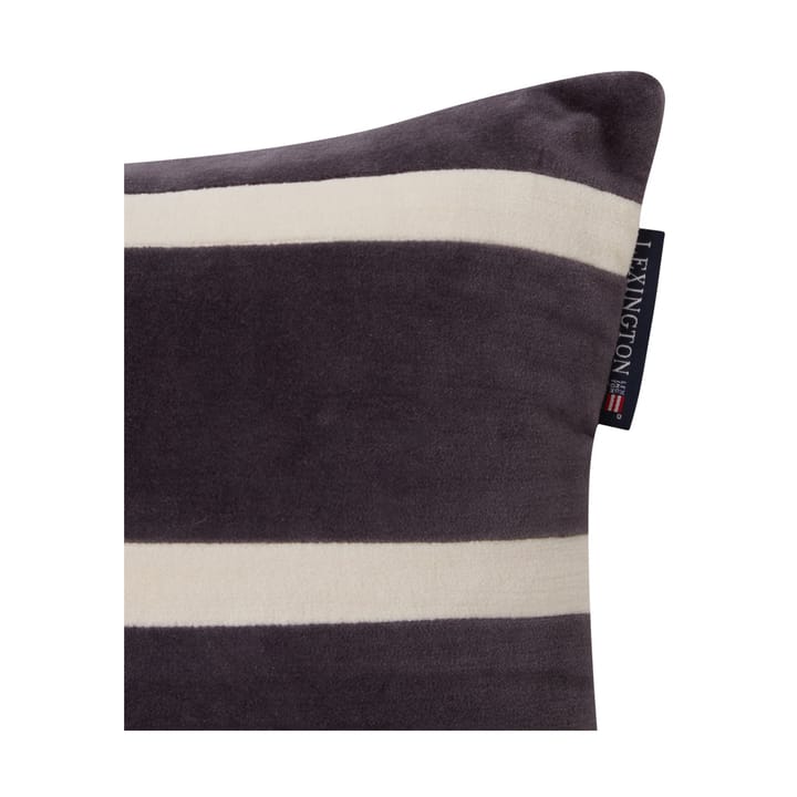 ストライプ オーガニックコットン ベルベット クッション 30x40 cm, Dark grey-light beige Lexington | レキシントン