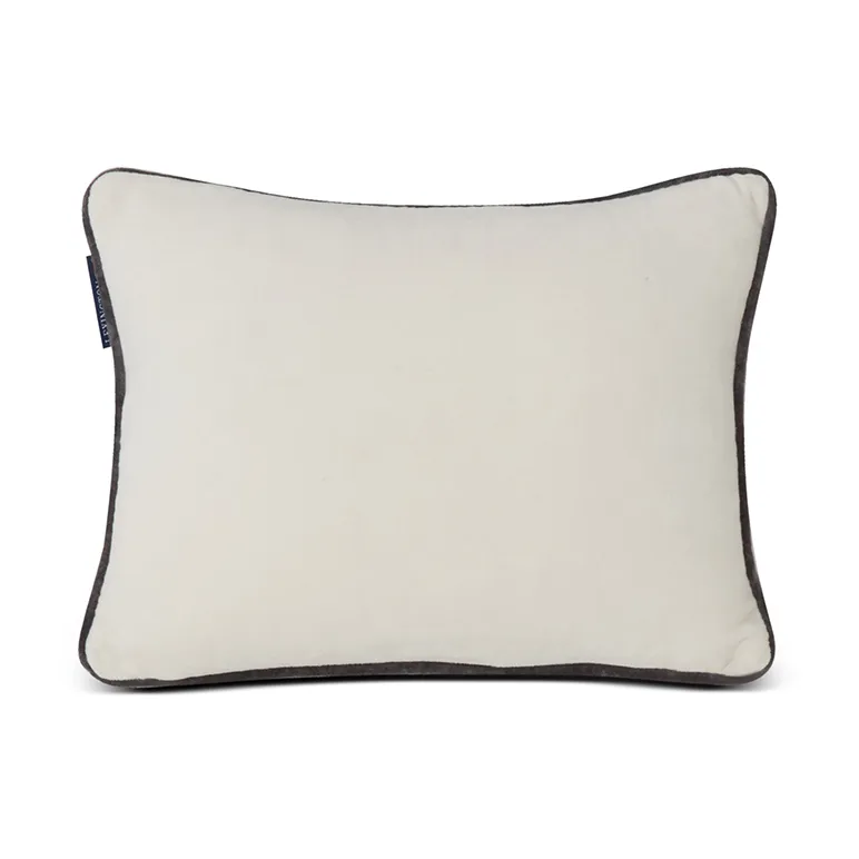 スノーマン 刺繍 コットンベルベットクッション 30x40 cm, White Lexington | レキシントン