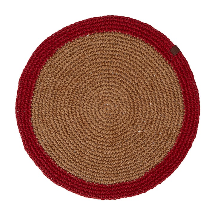 ラウンド リサイクルペーパーストロー ランチョンマット Ø38 - Beige-red - Lexington | レキシントン