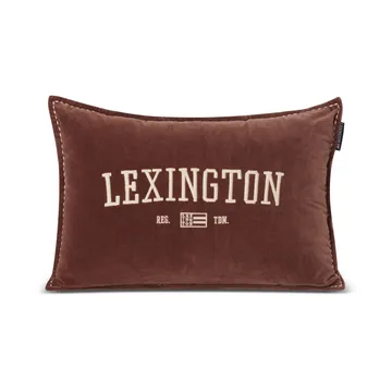 ロゴ メッセージ オーガニックコットン ベルベット クッションカバー 40x60 cm - Brown - Lexington | レキシントン