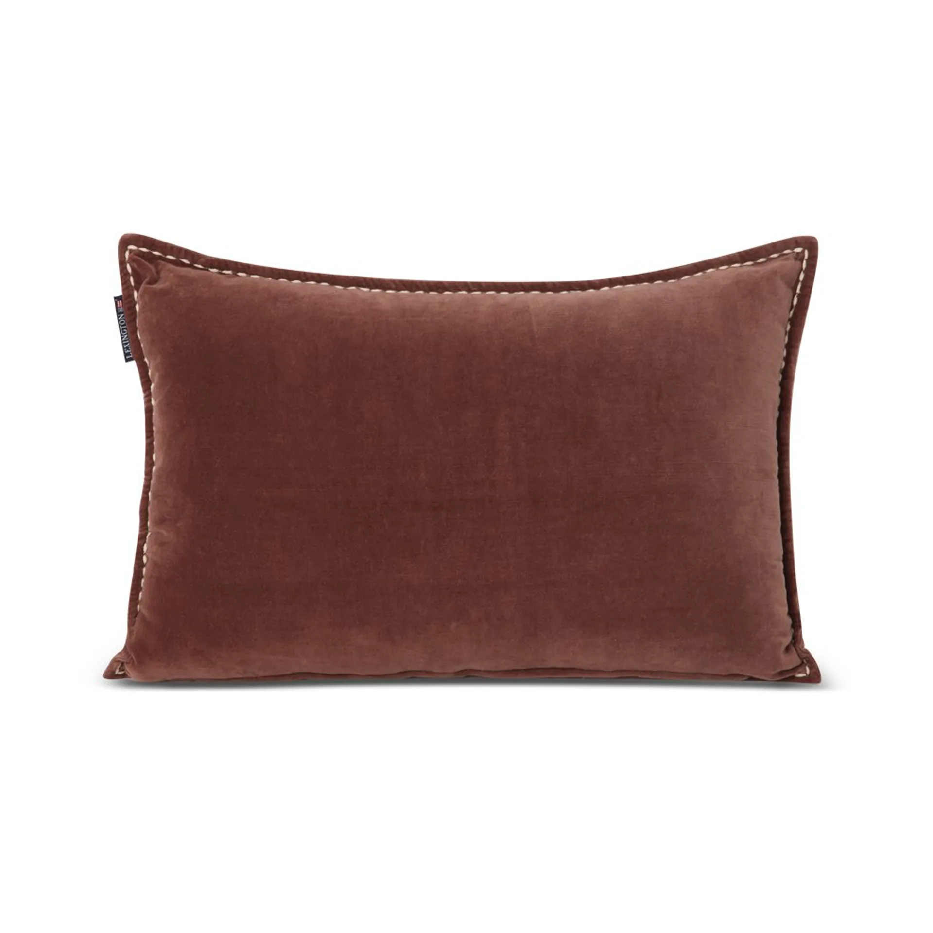 ロゴ メッセージ オーガニックコットン ベルベット クッションカバー 40x60 cm, Brown Lexington | レキシントン