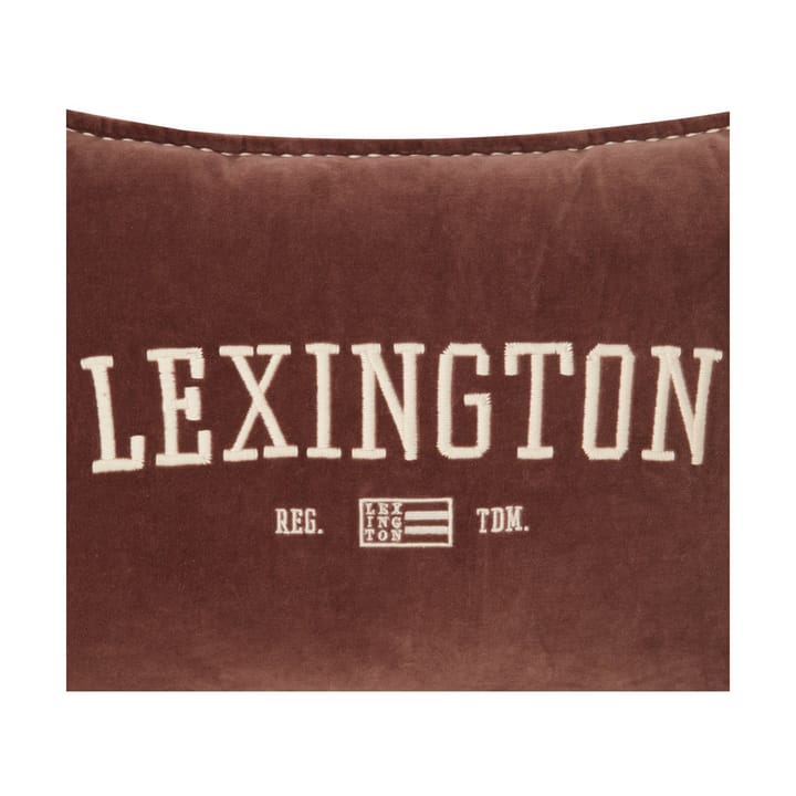 ロゴ メッセージ オーガニックコットン ベルベット クッションカバー 40x60 cm - Brown - Lexington | レキシントン