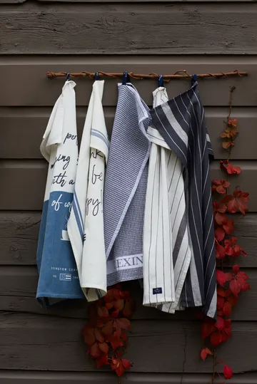 コットン ワッフル キッチンタオル 45x70 cm - Dark grey-white - Lexington | レキシントン
