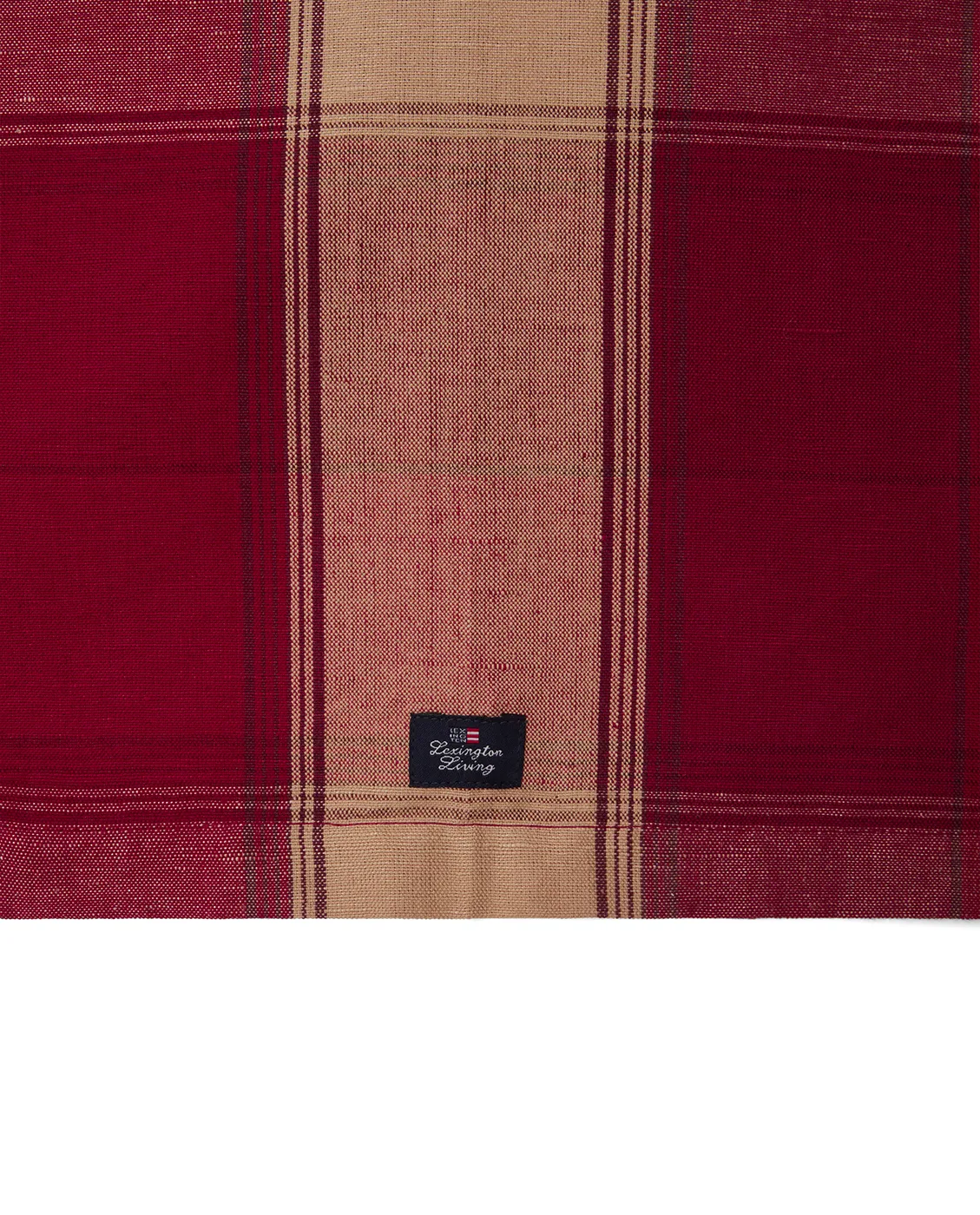 チェック リネンコットン テーブルランナー 50x250 cm, Red-beige Lexington | レキシントン