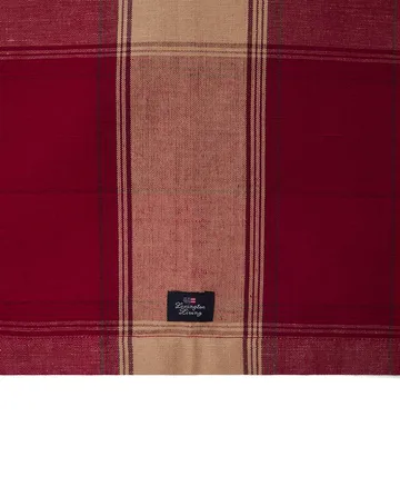 チェック リネンコットン テーブルランナー 50x250 cm - Red-beige - Lexington | レキシントン