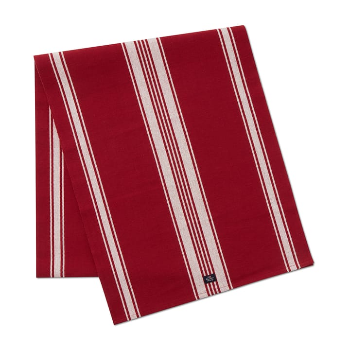 ストライプ オーガニックコットン リブ テーブルランナー 50x250 cm - Red-white - Lexington | レキシントン
