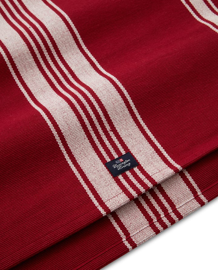 ストライプ オーガニックコットン リブ テーブルランナー 50x250 cm, Red-white Lexington | レキシントン