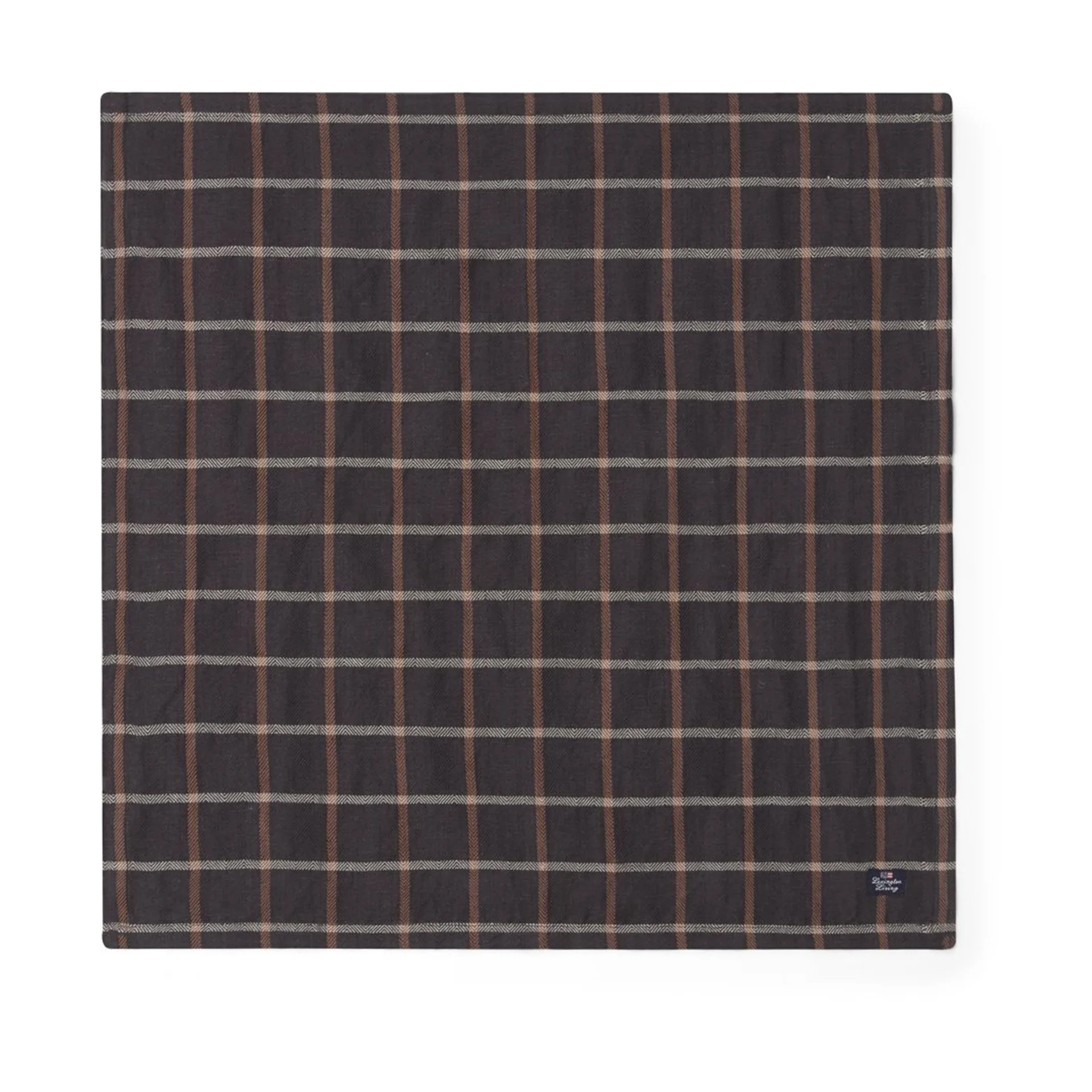チェック コットン リネン ナプキン 50x50 cm, Dark grey-beige Lexington | レキシントン