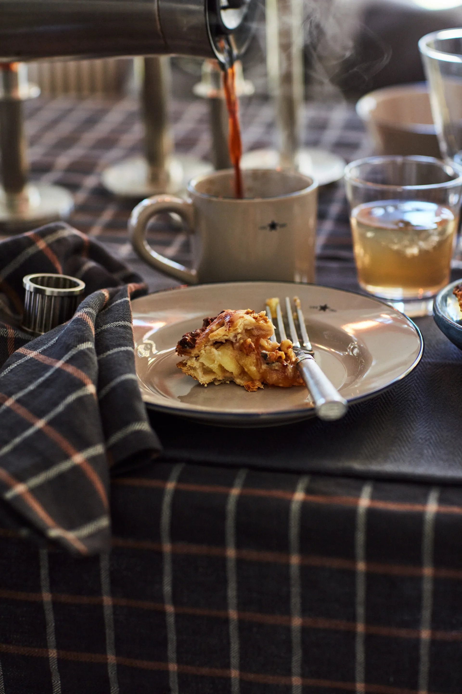 チェック コットン リネン ナプキン 50x50 cm, Dark grey-beige Lexington | レキシントン