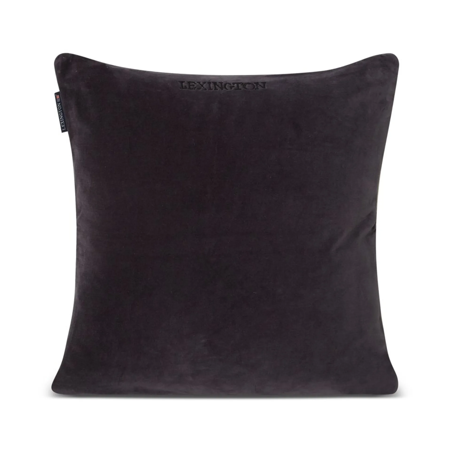 パッチド オーガニックコットン ベルベット クッションカバー 50x50 cm, Dark grey-light beige Lexington | レキシントン