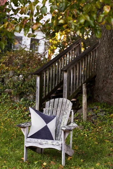 パッチド オーガニックコットン ベルベット クッションカバー 50x50 cm - Dark grey-light beige - Lexington | レキシントン