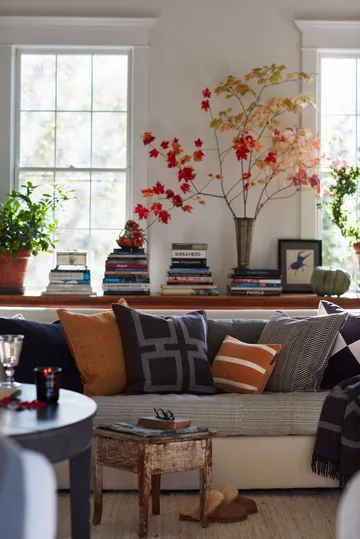 パッチド オーガニックコットン ベルベット クッションカバー 50x50 cm - Dark grey-light beige - Lexington | レキシントン