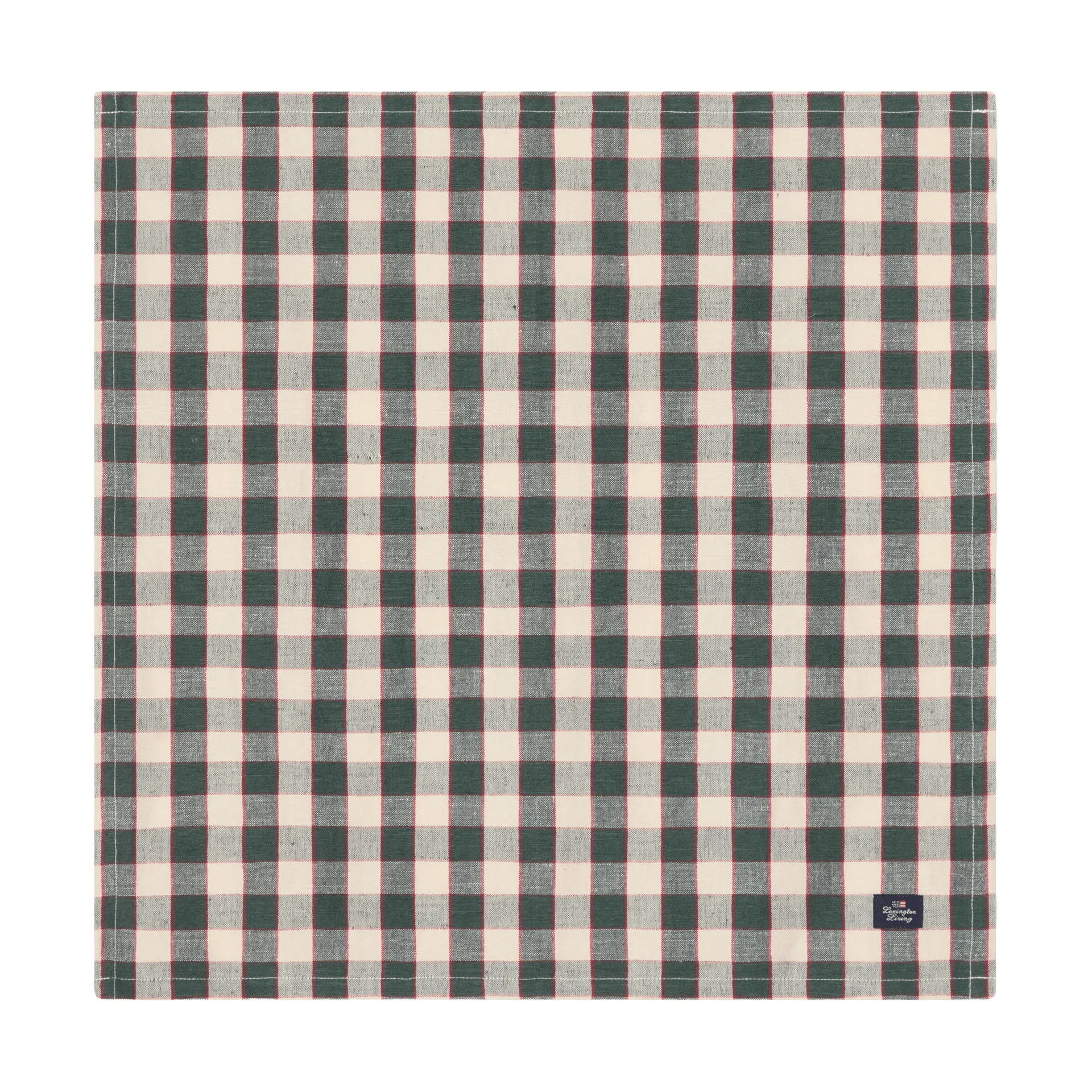 チェック リネン/コットン ナプキン 50x50 cm, Green-light beige-red Lexington | レキシントン