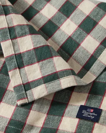 チェック リネン/コットン ナプキン 50x50 cm - Green-light beige-red - Lexington | レキシントン