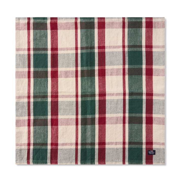チェック リネン/コットンナプキン 50x50 cm - Green-red-beige - Lexington | レキシントン