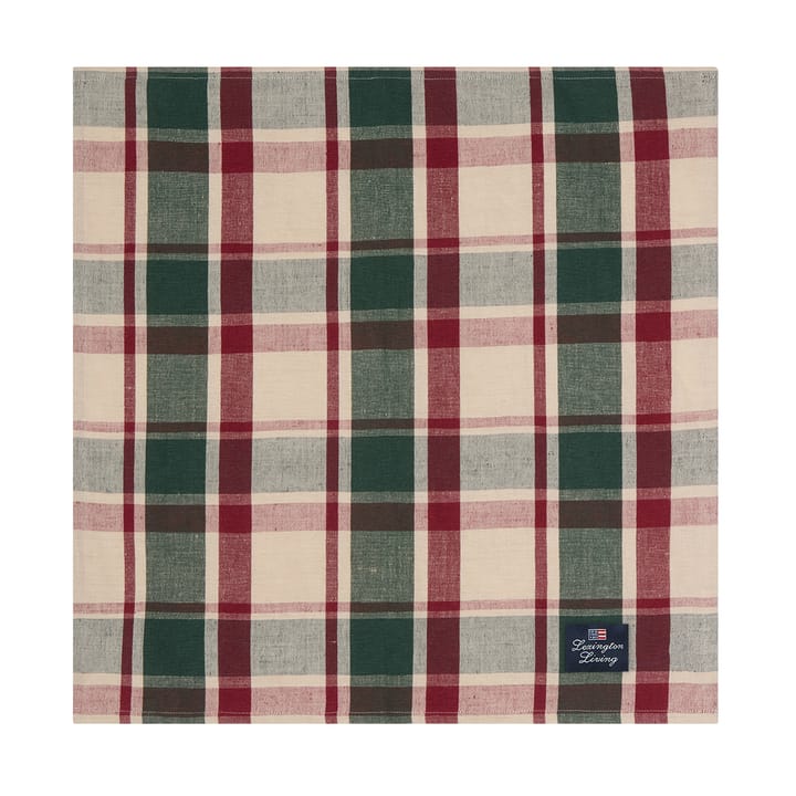 チェック リネン/コットンナプキン 50x50 cm, Green-red-beige Lexington | レキシントン
