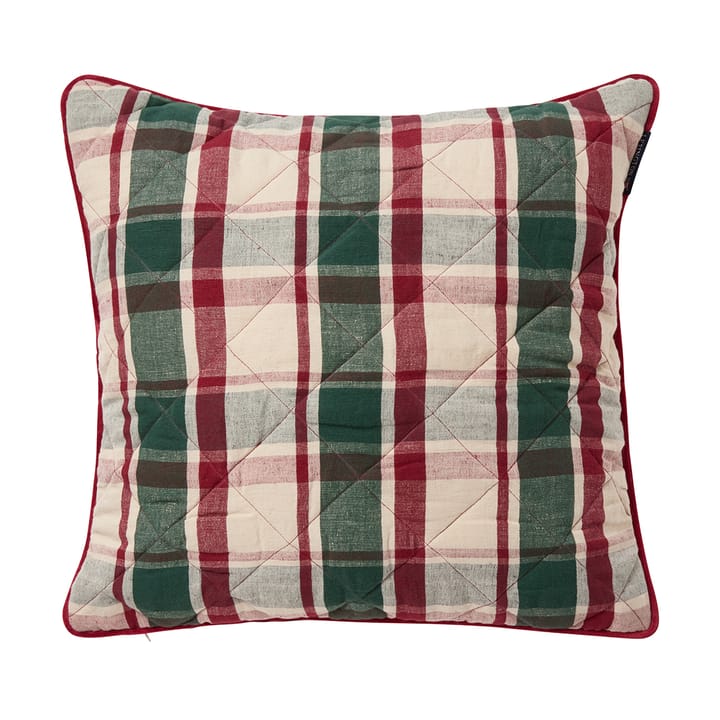 チェック キルトリネン / コットン クッションカバー 50x50 cm - Green-red-beige - Lexington | レキシントン