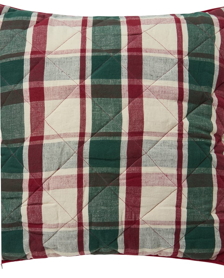 チェック キルトリネン / コットン クッションカバー 50x50 cm, Green-red-beige Lexington | レキシントン