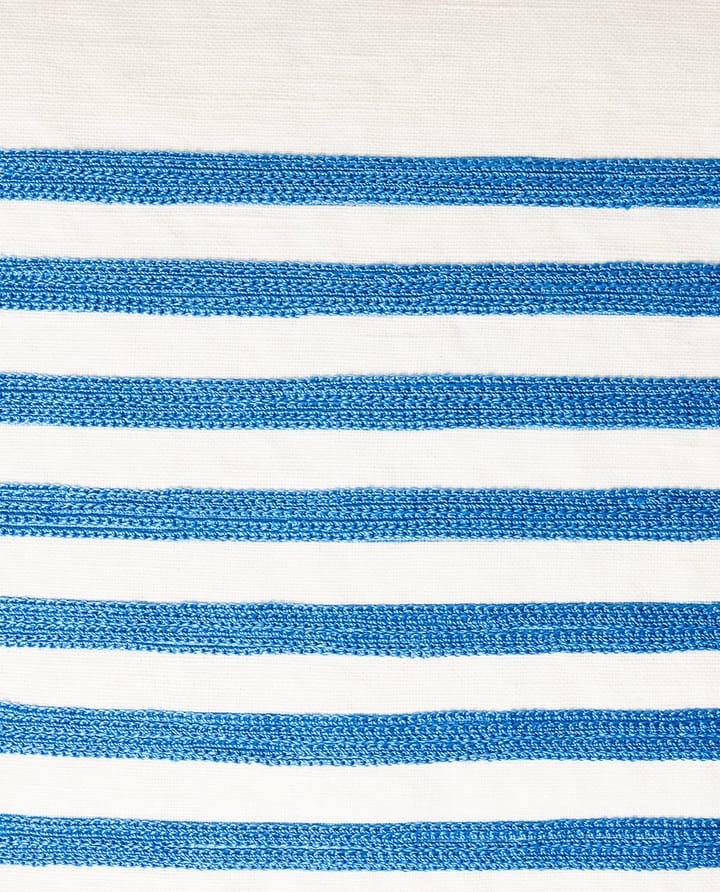 刺繍 ストライプ リネン/コットン クッションカバー 50x50 cm - Off White-blue - Lexington | レキシントン