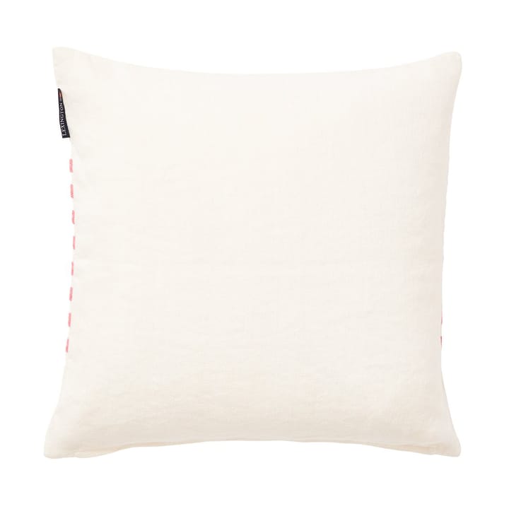 刺繍 ストライプ リネン/コットン クッションカバー 50x50 cm, Off White-red Lexington | レキシントン